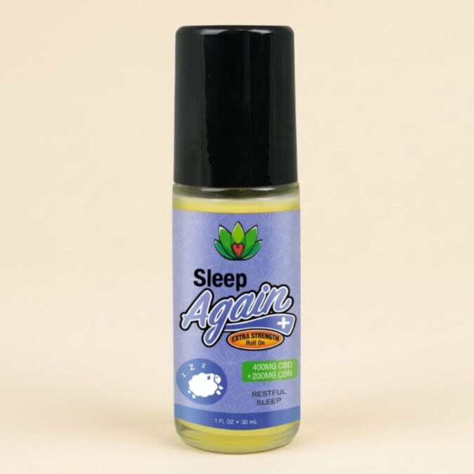 Sleep Again nighttime oil roll-on, 1 fl oz, with 400 mg CBD and 200 mg CBN.