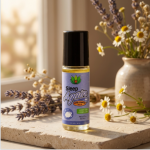 Sleep Again Evening Oil bottle with CBD + CBN and calming botanicals for grounding ritual