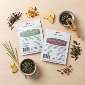 a photo of two brightening loose leaf teas by heal again co